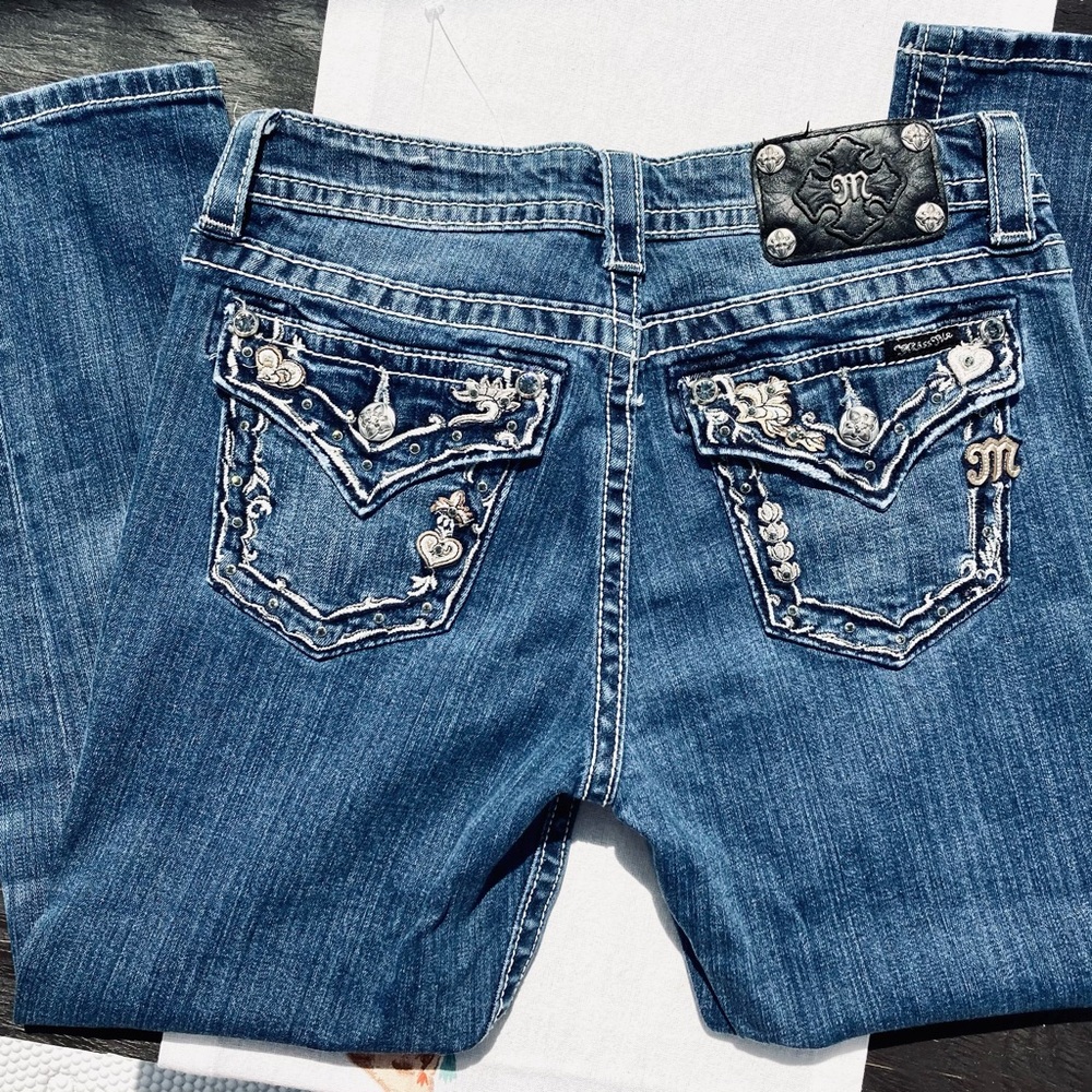 MISS ME JEANS Boyfriend 27x25Rcropp NWOTag MidRise